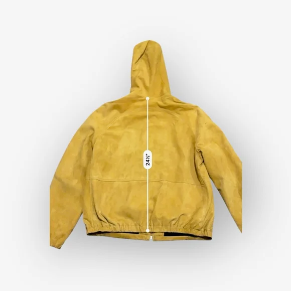 Vtg 70s Bert Paley Men's Sheepskin Suede Full-Zip Hoodie Jacket sz 42R #1420​ - Picture 6 of 12